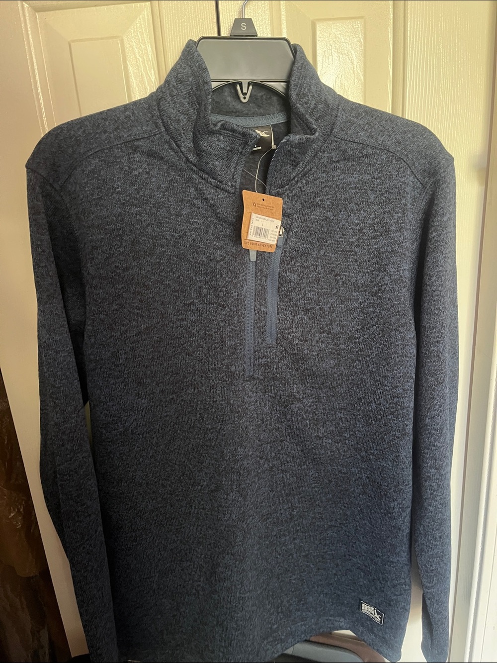Eddie Bauer Men's Navy Heather Quarter-Zip Sweater